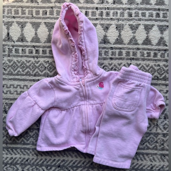 Carhartt Other - Carhartt Baby Matching Set - Light Pink - Embroidered Carhartt Logo with Flower